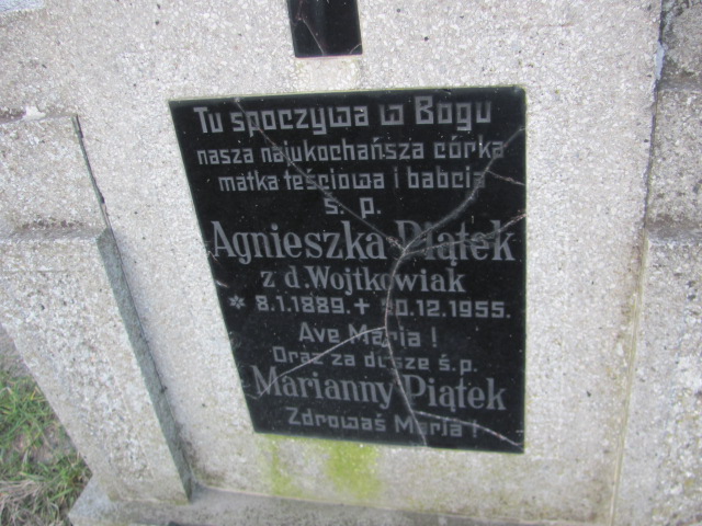 Agnieszka Piątek 1889 Drawsko - Grobonet - Wyszukiwarka osób pochowanych