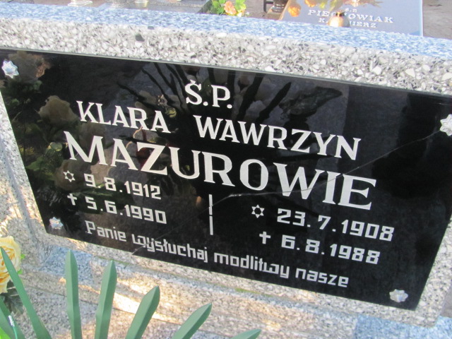Klara Mazur 1912 Drawsko - Grobonet - Wyszukiwarka osób pochowanych